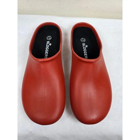 Sloggers Womens Red Waterproof Garden Clogs Shoes Slip On Sz8 Granola Gorpcore - Picture 2 of 6